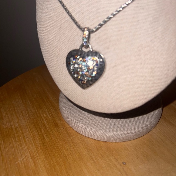Brighton Silver Plate All You Need Is Love Rhinestone Heart necklace - Picture 4 of 5